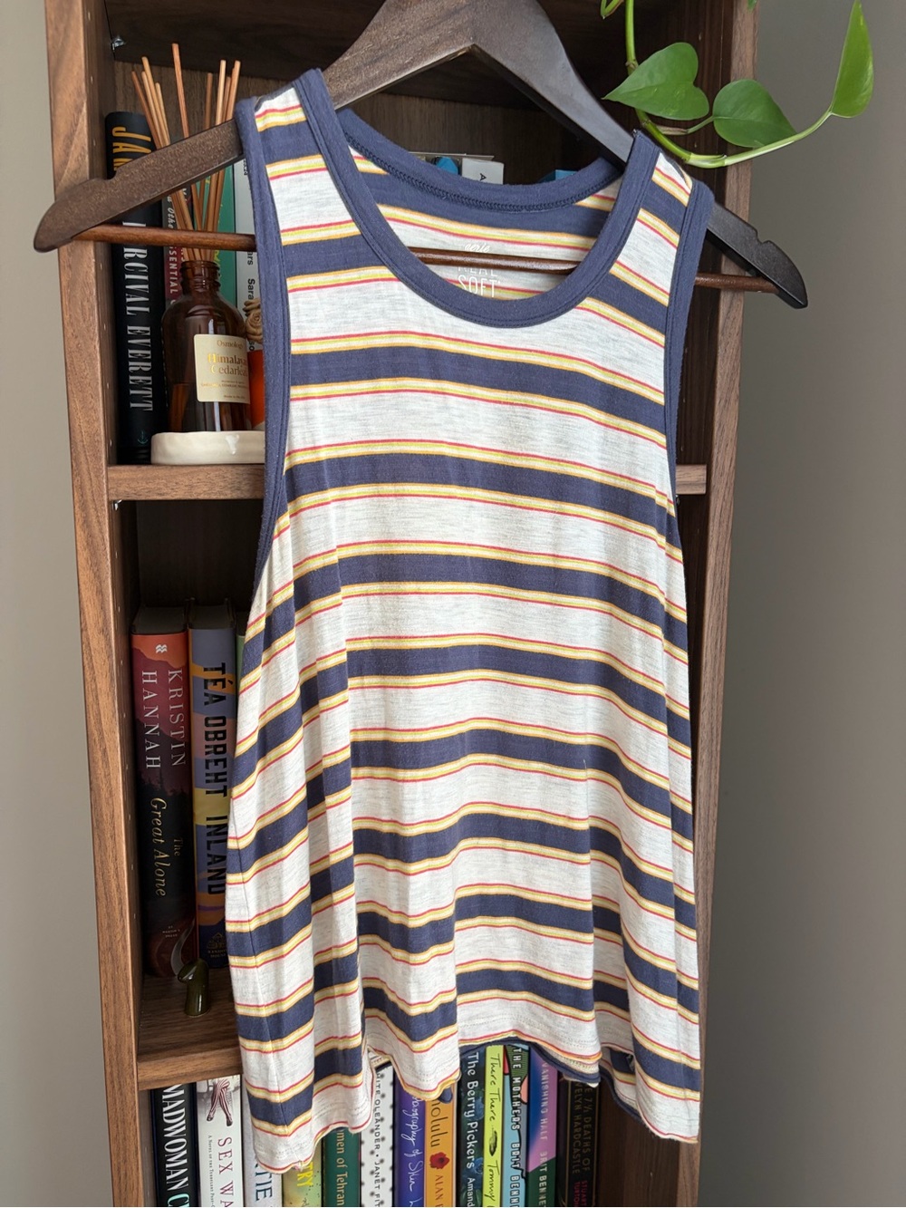 aerie Navy, Yellow & Cream Striped Tank